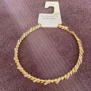 NWT bauble bar necklace gold with crystals